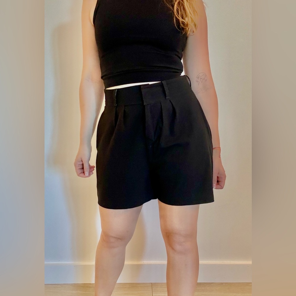 Shorts, high waisted, black, size medium, I made these myself.